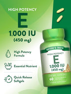 Nature's Truth Vitamina E Cápsulas Blandas 1000 IU - 60 Cápsulas