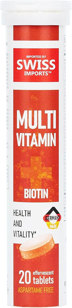 Swiss Imports Multivitamínicos Efervescentes + Biotina - 240 Comprimidos (12 Paquetes)