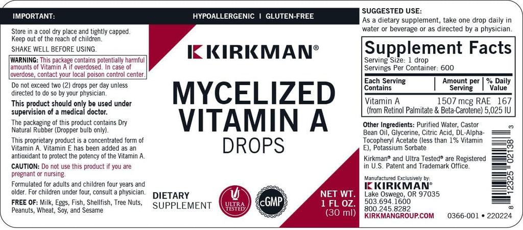Mycellized Vitamin A Liquid, 1 oz