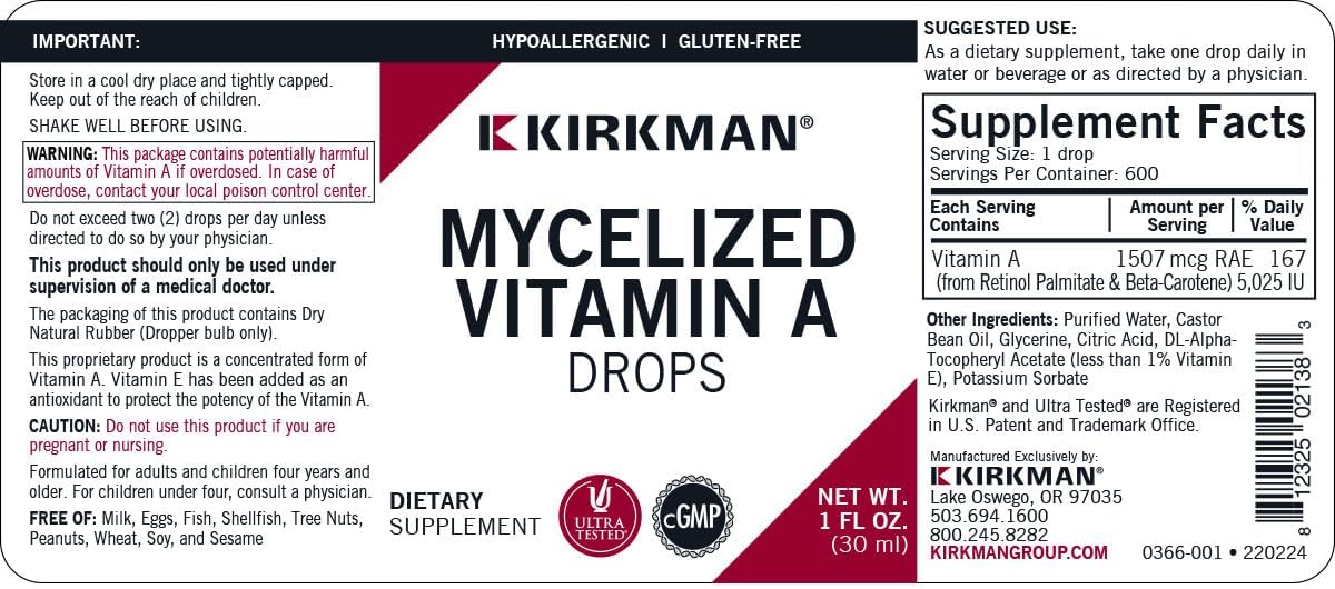 Mycellized Vitamin A Liquid, 1 oz