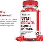 Justified Laboratories Vital Grow XL Gummies Extreme (2000 mg) - 60 Gominolas - Con Vinagre de Manzana, Folato y Vitamina B12 - No Transgénico, Vegano, Sin Gluten - 30 Dosis