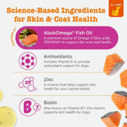 Zesty Paws Masticables de Aceite de Salmón para Perros - Omega 3, Piel y Pelaje, 250 unidades