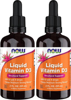 NOW Foods Vitamina D3 Líquida - 2 Onzas (59 ml) - 100 UI por gota