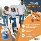 Mighty Fox Vitamins Multivitamínico en Gominolas para Niños - Sin OGM, Sin Gluten, Vegano (100 Gominolas, Paquete de 2)