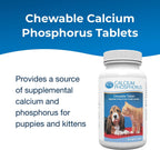 PetAg Calcium Phosphorus Tablets - 50 Tablets - Daily Chewable Supplement for Dogs and Cats Over 12 Weeks - Fortified with Vitamin D