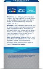 21st Century Nerve Health - Ácido Alfa Lipoico 300mg y Vitaminas B (30 comprimidos)