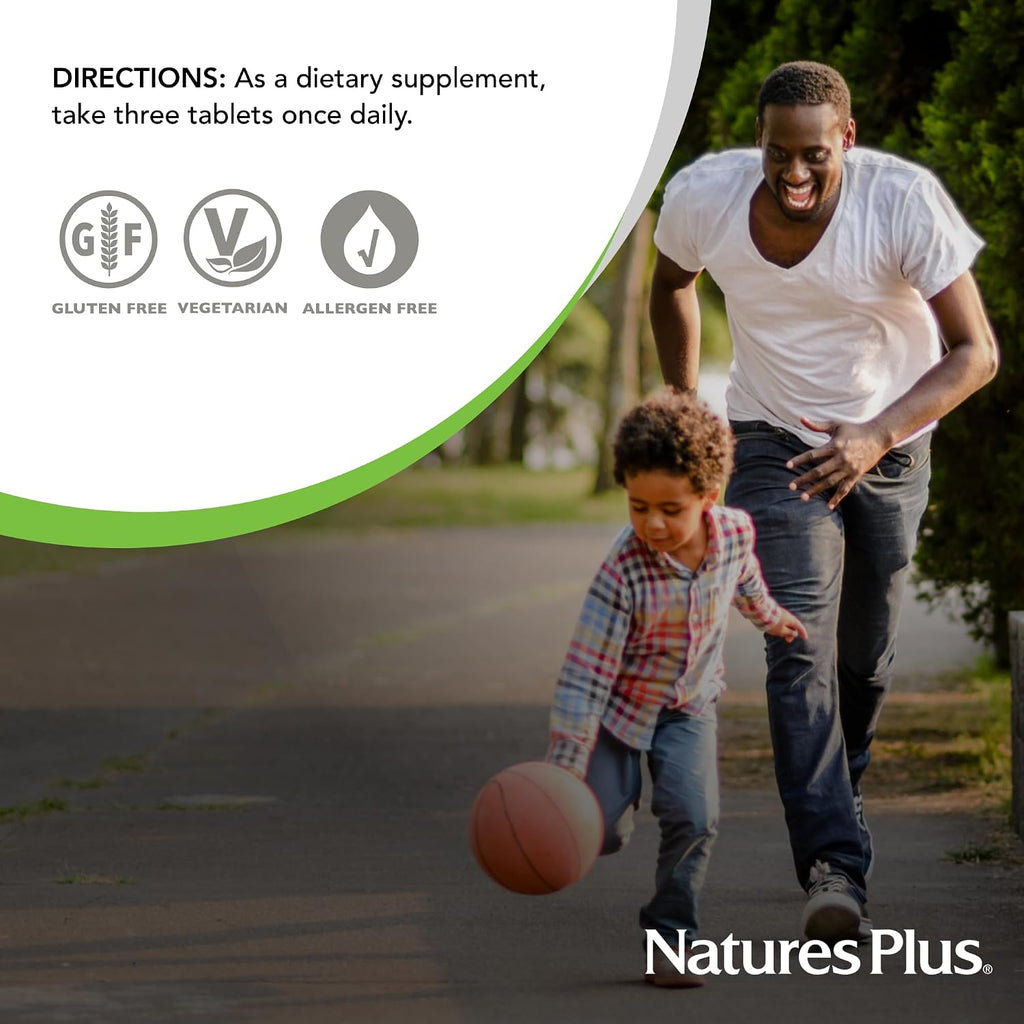 NaturesPlus Source of Life GOLD Multivitamínico - 180 Comprimidos - Con Vitaminas D3, B12 y K2 - Apoyo para Sangre, Huesos e Inmunidad - Vegetariano y Sin Gluten - 60 Porciones