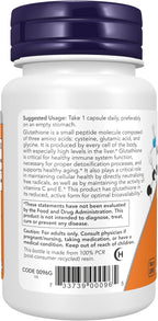 Glutatión 250 mg - NOW Foods - 60 Cápsulas Vegetales
