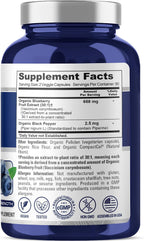 NusaPure Cápsulas de Arándano Orgánico, 668 mg, 180 Cápsulas Vegetales (No-GMO, Vegano, USDA)