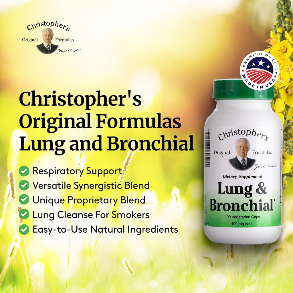 Dr. Christopher's Lung and Bronchial - 450 mg - 100 Cápsulas Vegetarianas