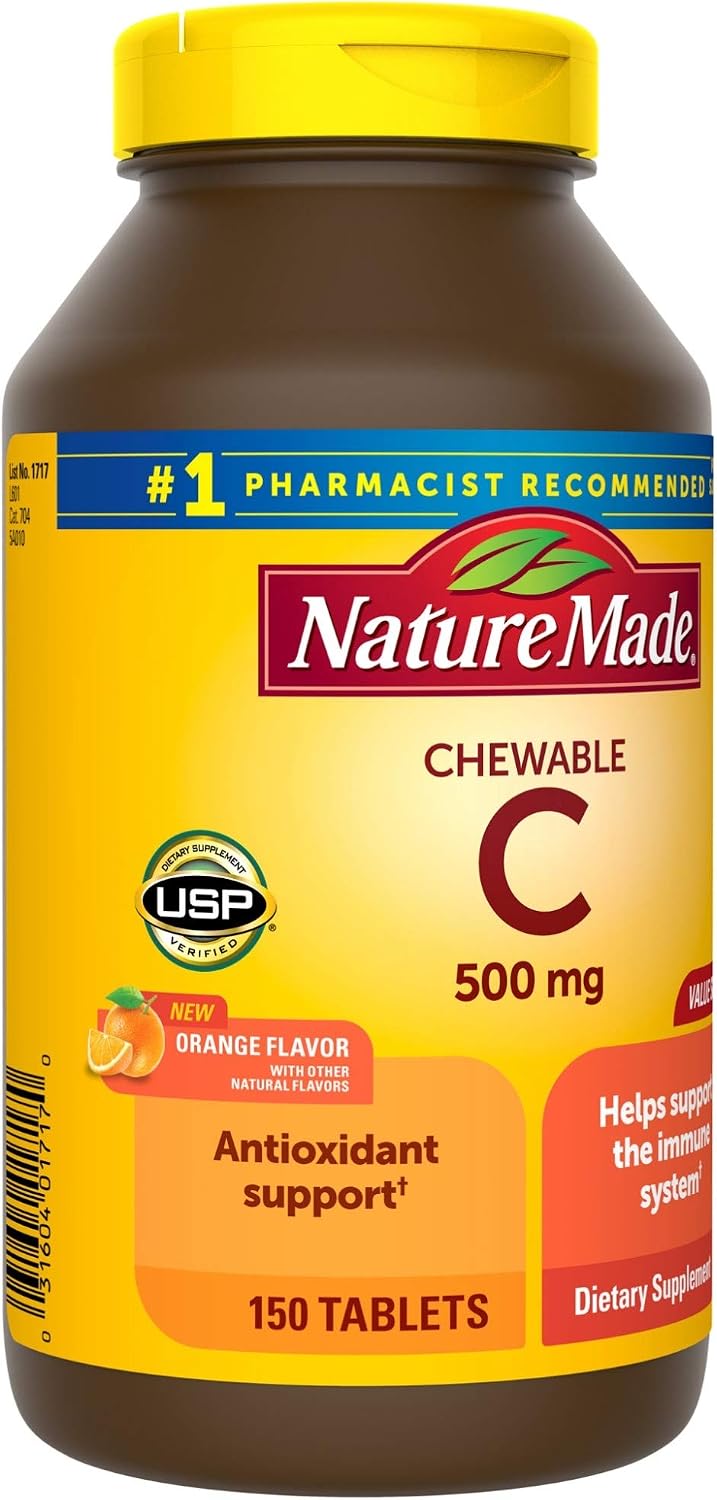 Nature Made Vitamina C Masticable 500 mg, 150 Comprimidos