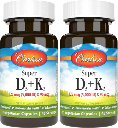 Carlson Super D3 + K2, 125 mcg (5000 UI) – La vitamina D contribuye al mantenimiento de los huesos en condiciones – Image 7