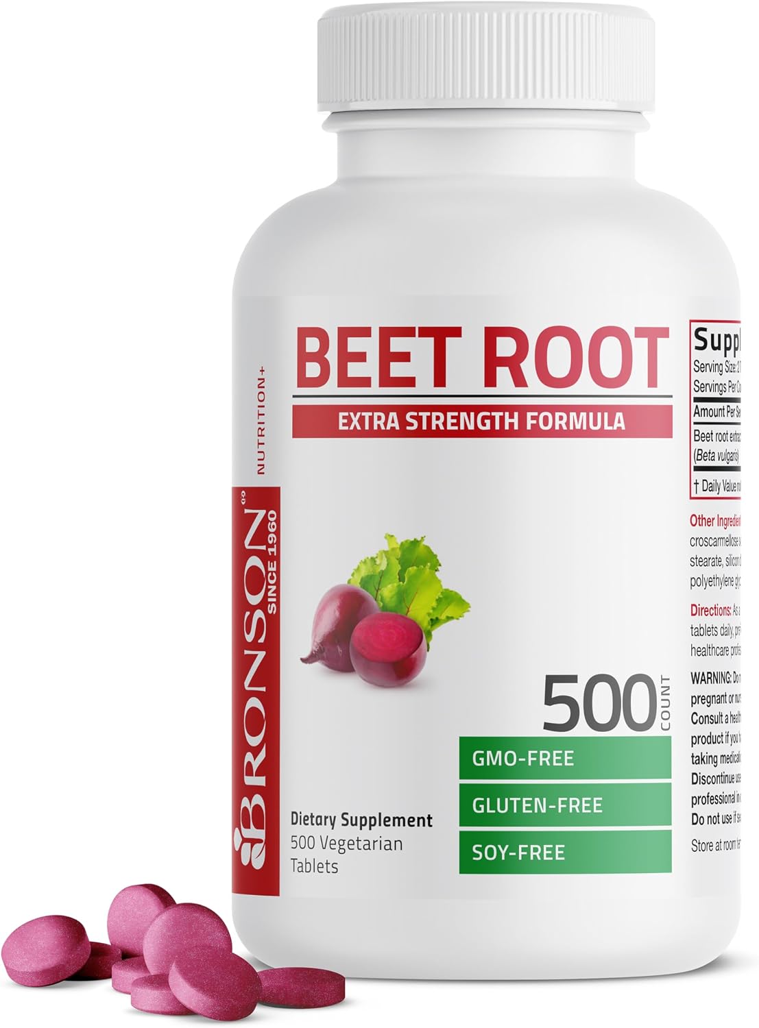 Bronson Raíz de Remolacha Extra Strength - 500 Comprimidos Vegetarianos
