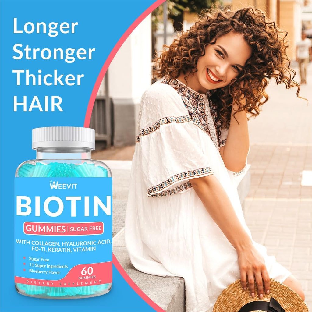 Gominolas de Biotina 10000mcg con Colágeno y Vitaminas - WEEVIT