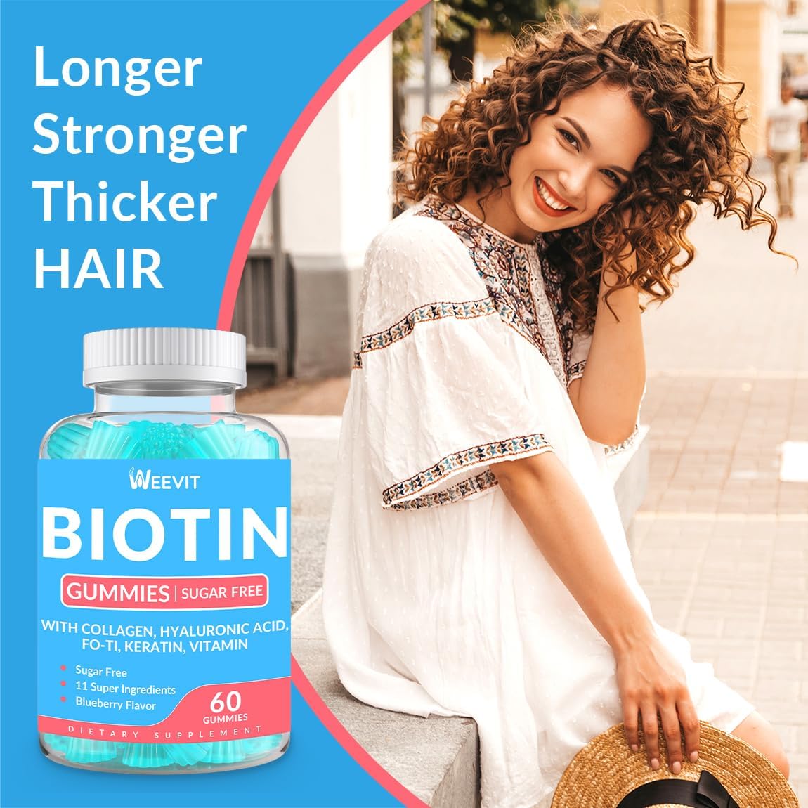 Gominolas de Biotina 10000mcg con Colágeno y Vitaminas - WEEVIT