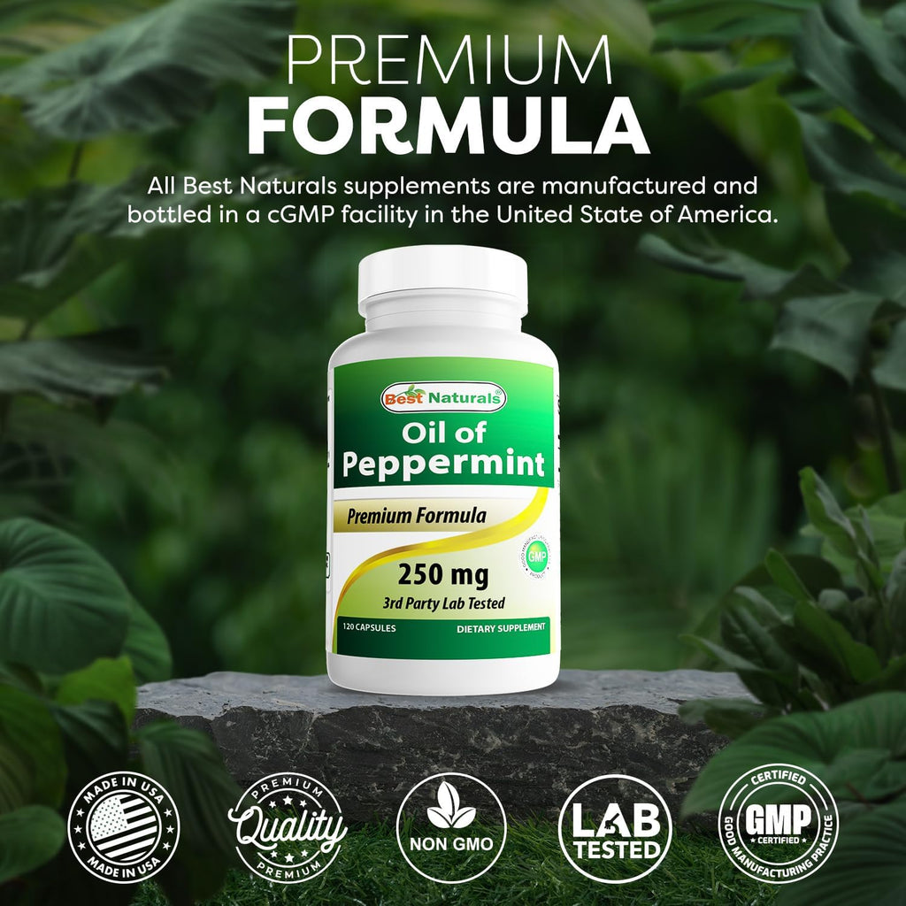 Best Naturals Aceite de Menta 250 mg, 120 Cápsulas (Pack de 2)