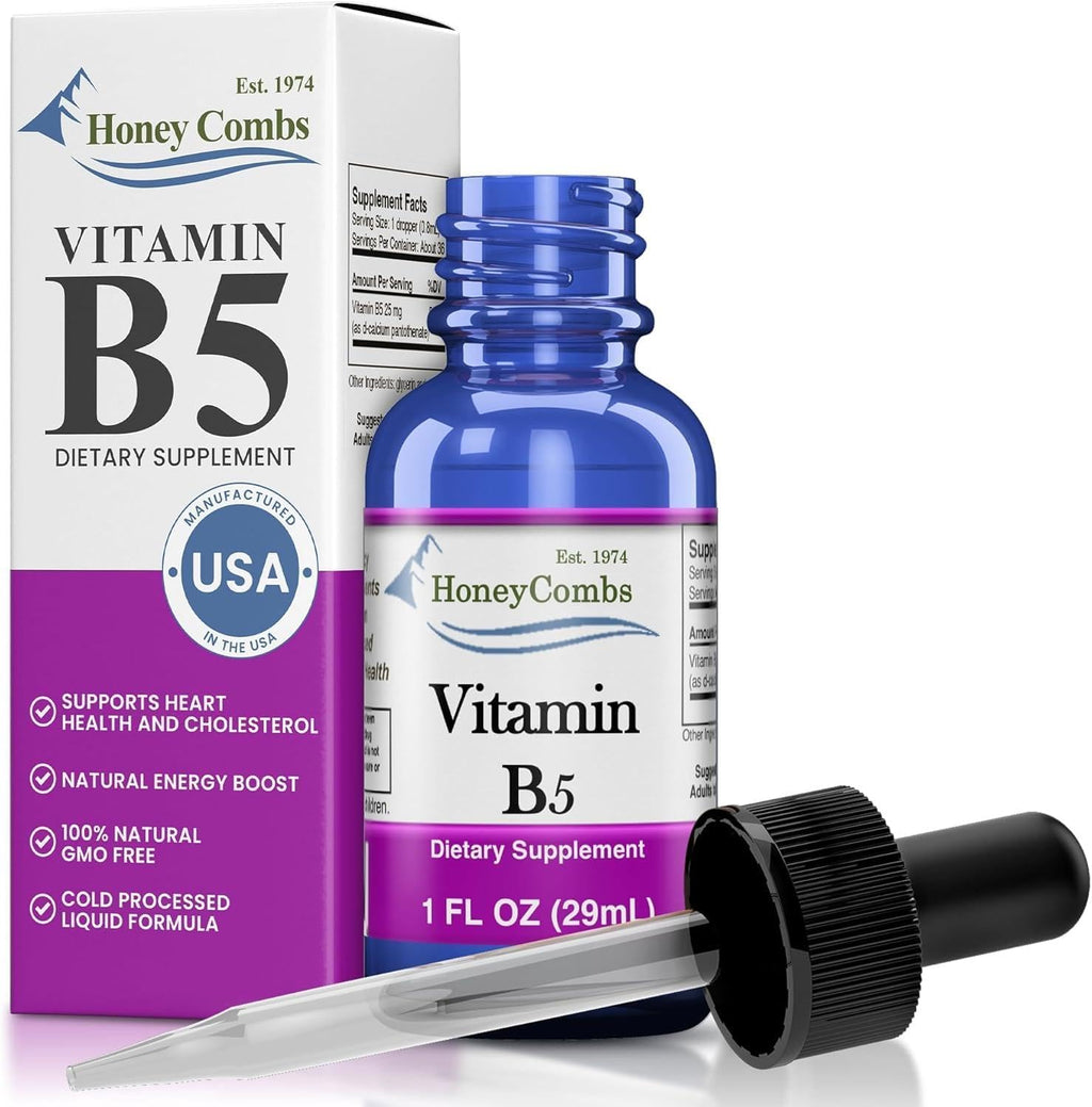 Liquid Vitamin B5 50 mg – Pantothenic Acid Dropper, Vegan, 30 ml
