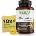 B’Leaf Nature Berberina Phytosome, 120 Cápsulas – 1100 mg de Berberina para el Apoyo Metabólico y Cardiovascular – Vegano, Sin Gluten, No-GMO