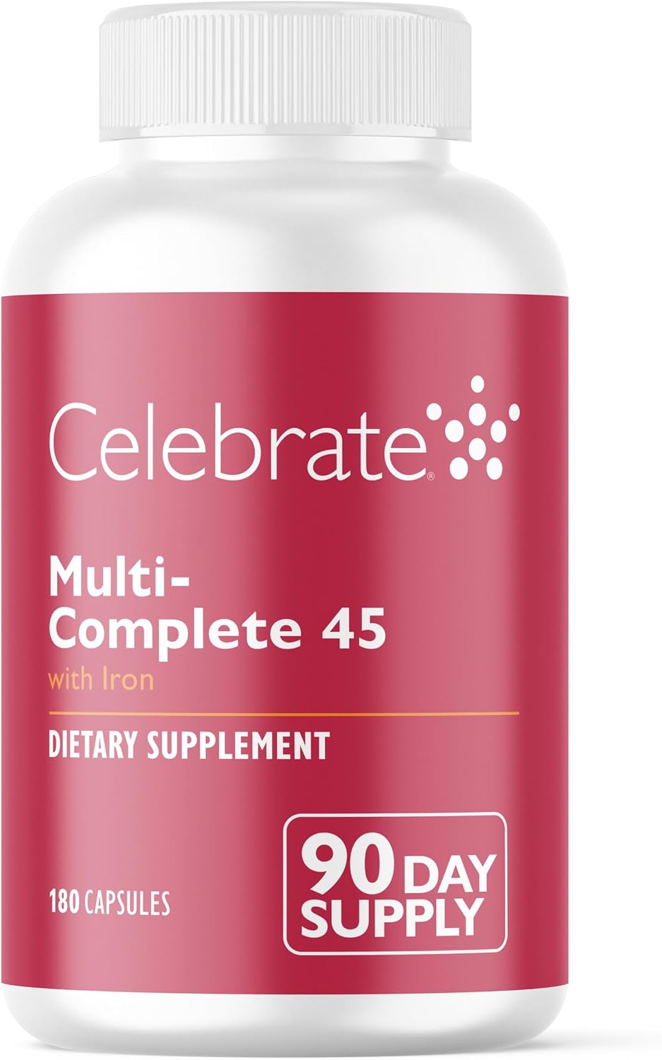 Celebrate Vitamins Multivitamínico Bariátrico con Hierro 45 mg - 180 Cápsulas Veganas