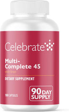 Celebrate Vitamins Multivitamínico Bariátrico con Hierro 45 mg - 180 Cápsulas Veganas
