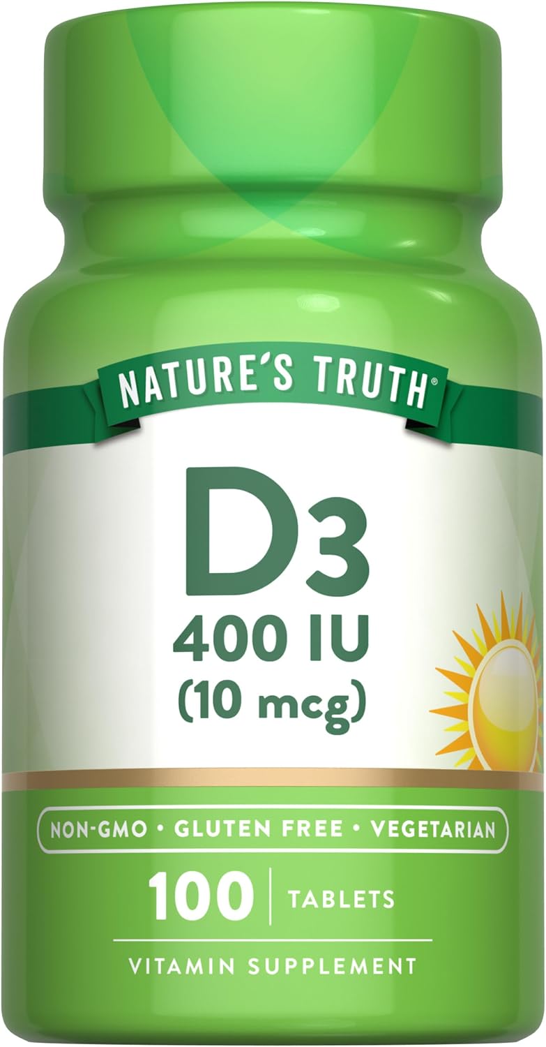 Nature's Truth Vitamina D3 400 UI (10 mcg) 100 Comprimidos Vegetarianos