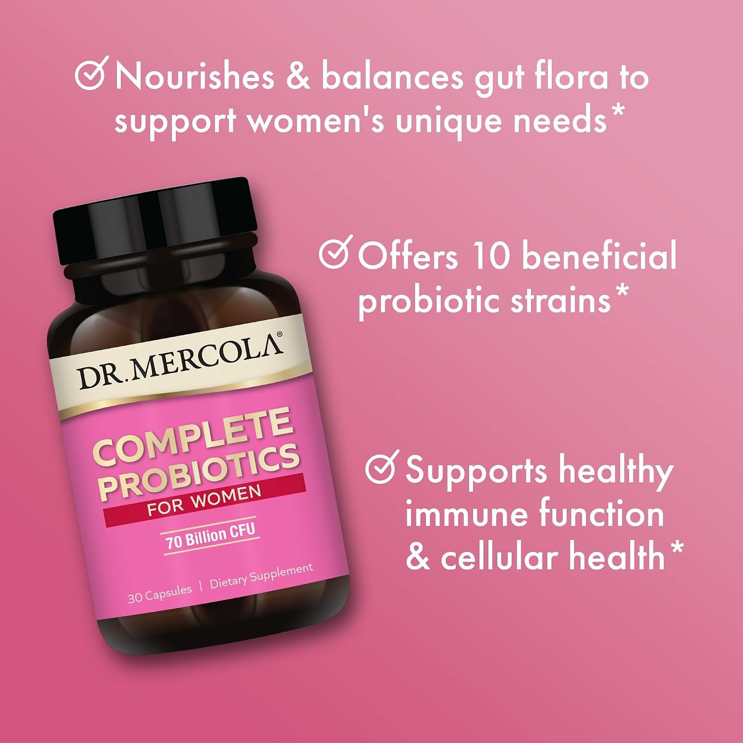 Dr. Mercola Complete Probiotics for Women - 70B UFC - 30 Cápsulas