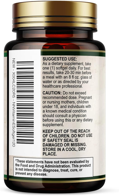Vitamina E 180mg con dl-Alfa Tocoferol - – Salud del corazón y los ojos: Este suplemento de vitamina E puede – Image 8