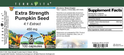 Extra Strength Pumpkin Seed 4:1 Extract - 450 mg (100 Cápsulas) – Image 4