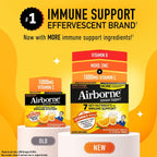 Airborne Vitamina C 1000 mg + Zinc Efervescente - 90 Comprimidos, Sabor Naranja