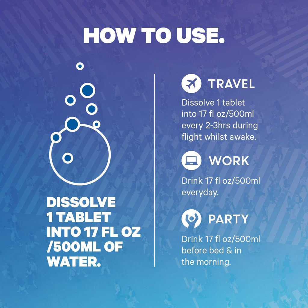 1Above Jet Lag Relief Tablets - Multivitamínico Efervescente Sabor Cítrico, 10 Comprimidos