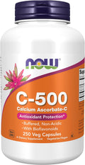 NOW Foods Vitamina C-500 Ascorbato Cálcico, 250 Cápsulas Vegetales