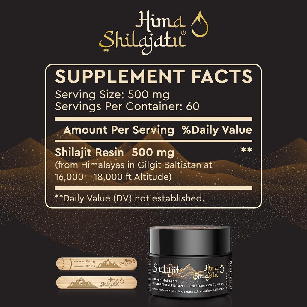 Resina de Shilajit Orgánica del Himalaya - Grado Oro 100% Pura con Ácido Fúlvico y 85+ Minerales Traza - Pack de 3 (6 Meses de Suministro)