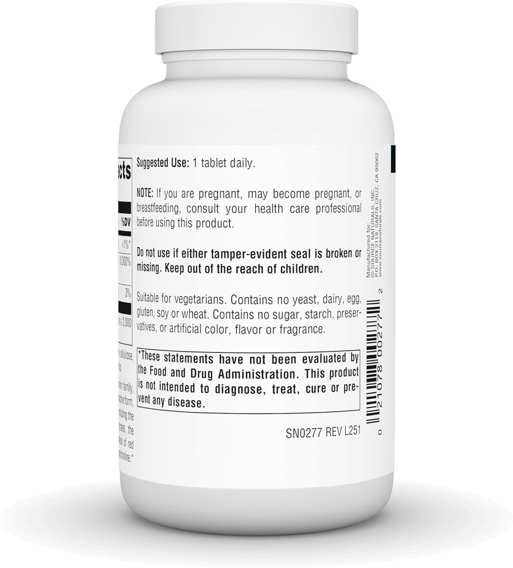 Source Naturals Ácido Pantoténico (Vitamina B5) - 500 mg - 100 Comprimidos