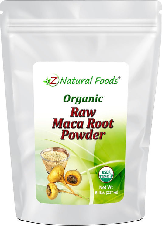 Maca Orgánica en Polvo - 5 Libras - Superalimento Adaptógeno - Mezcla de Maca Roja, Amarilla y Negra - Vegano, Sin Gluten, No GMO