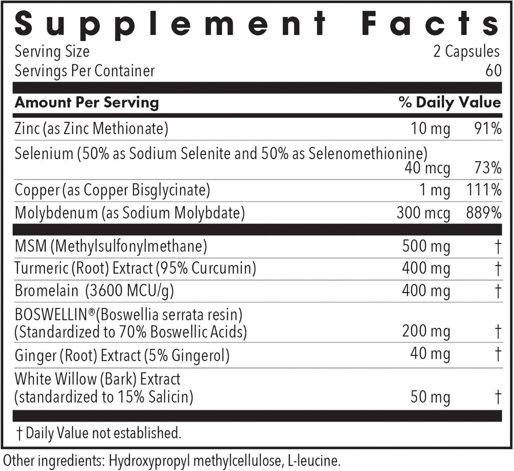 Allergy Research Group InflaMed - Suplemento para Articulaciones y Tejido Conjuntivo - Complejo Sinérgico de Hierbas y Enzimas - 120 Cápsulas