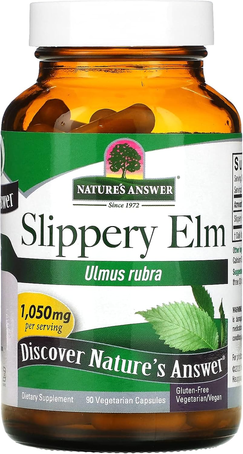 Nature's Answer Slippery Elm - Concentrated Herbal Supplement - 90 Capsules