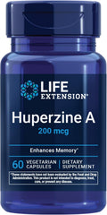 Life Extension Huperzina A - 60 Cápsulas - Extracto de Musgo Chino para la Memoria y la Cognición