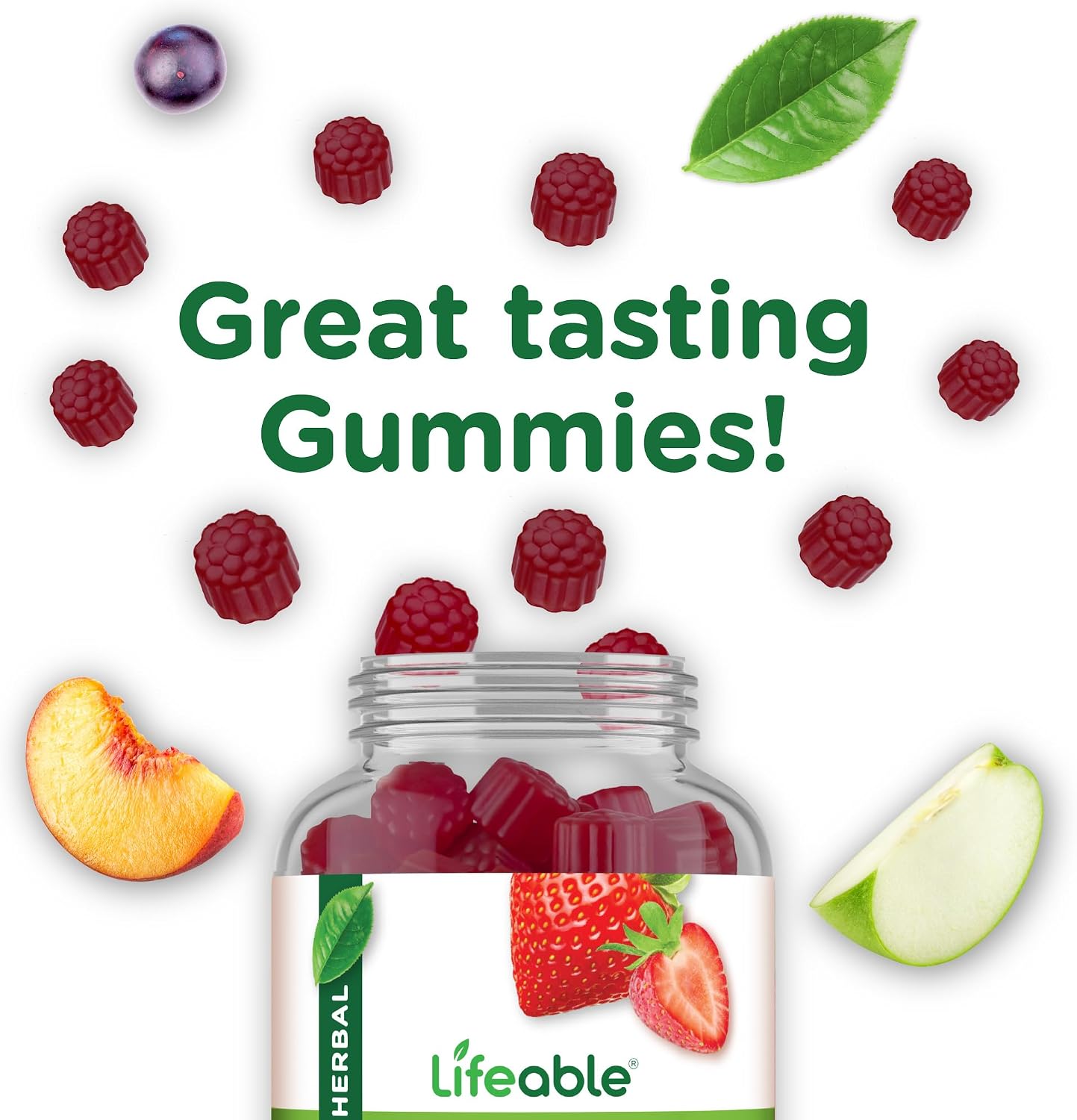 Lifeable Gomitas de Moringa para Adultos | 400 mg de Extracto de Moringa | Sabor Fresa | 60 Gomitas