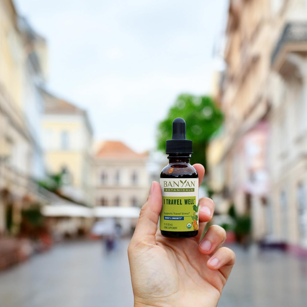Banyan Botanicals I Travel Well Liquid Extract - Travel Immune Support - with Ashwagandha and Ginger - 30 ml (1 fl. oz.) - Organic, Vegan
