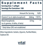 Vital Nutrients Vitamina E con Tocoferoles Mixtos, 400 UI, 100 Cápsulas Blandas