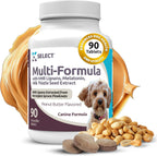 K9 Select Multivitamínico para Perros Grandes - Lignanos, Melatonina, Cardo Mariano - 90 Comprimidos Sabor Carne