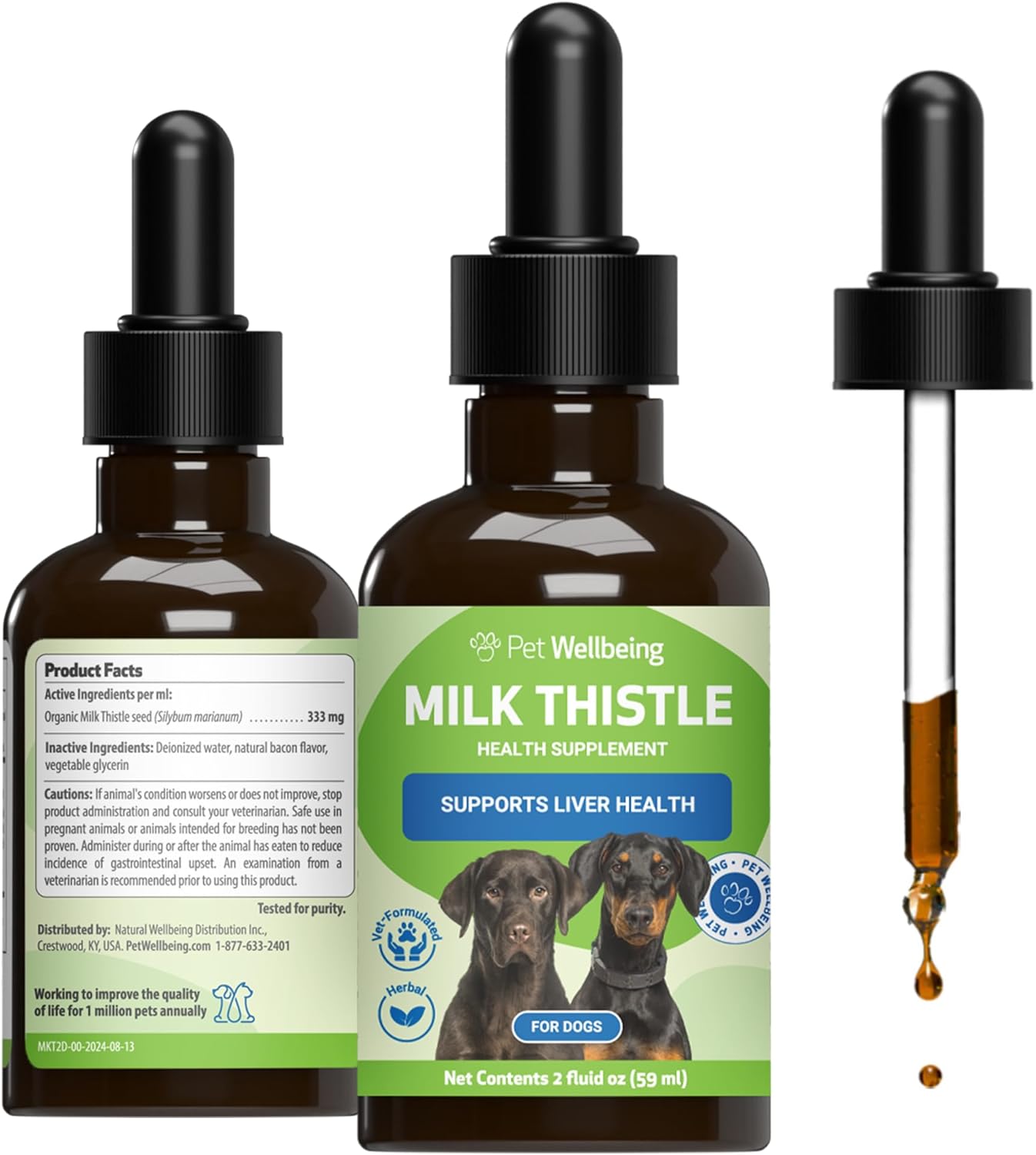 Pet Wellbeing Cardo Mariano para Perros - Suplemento Líquido Orgánico 2 oz