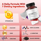 PEAKPURY Ultra HMB con Vitamina D3 6000 UI, Creatina, Beta-Alanina y L-Carnitina - 150 Cápsulas
