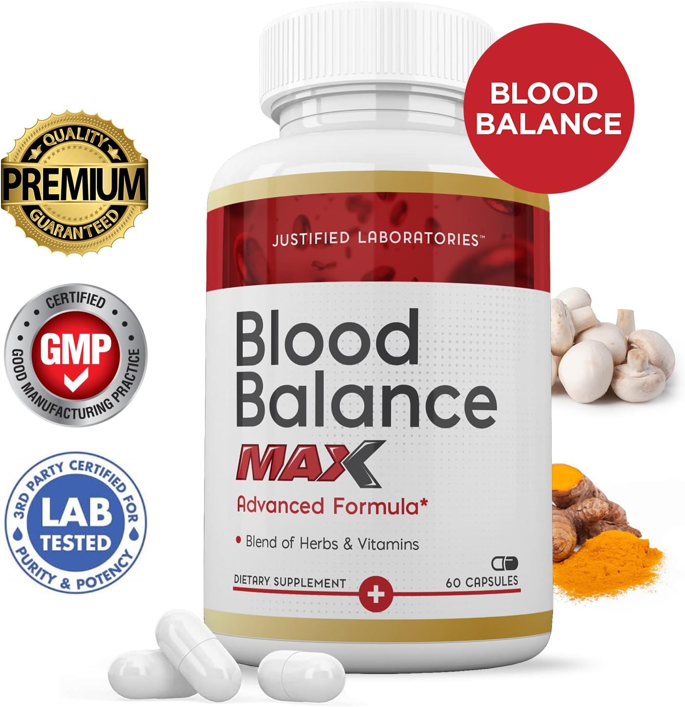 Justified Laboratories Blood Balance Max - 60 cápsulas, pack de 2
