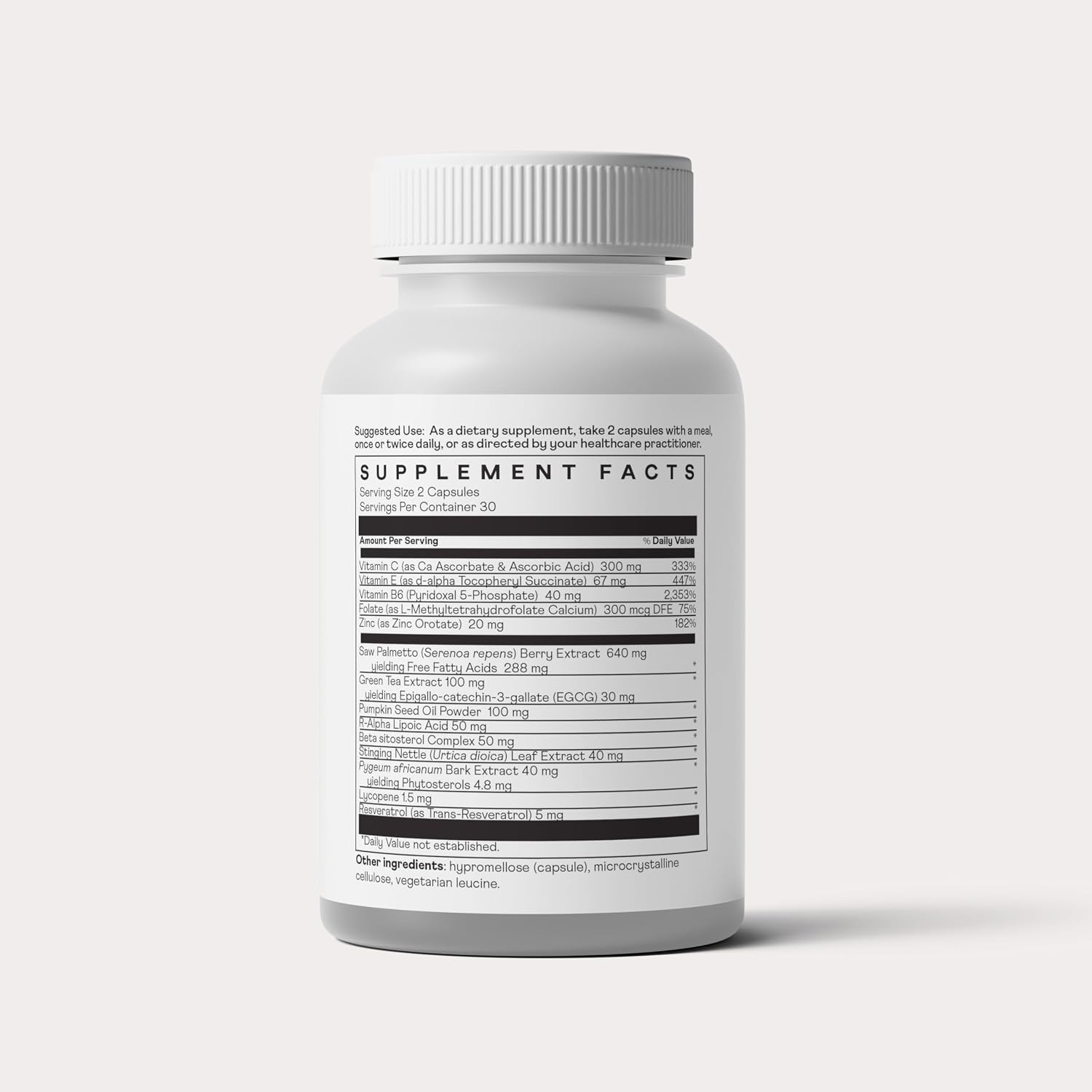 Nuray Prostate Support - Suplemento para la Próstata con Saw Palmetto, Zinc y Vitaminas, 60 Cápsulas Vegetarianas