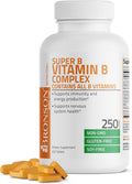 Bronson Complejo B - Vitaminas B1, B2, B3, B6, B9 (Ácido Fólico) y B12 - 250 Tablets