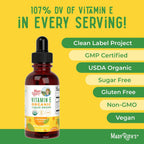 MaryRuth Organics USDA Vitamin E Liquid Drops 2 Month Supply | Bone and Joint Health | Cognitive Health for Adults and Kids | Sugar Free, Vegan, Non-GMO, Gluten Free | 2 Ounces