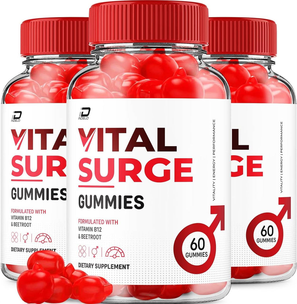 Vital Surge Gummies – Gomitas Avanzadas de Vinagre de Manzana 1000 mg con Vitamina B12 (Paquete de 3 - 180 gominolas)