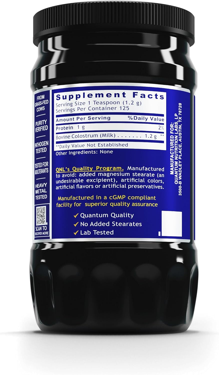 QNL Quantum Colostrum Powder - Calostro Bovino en Polvo - 5 oz