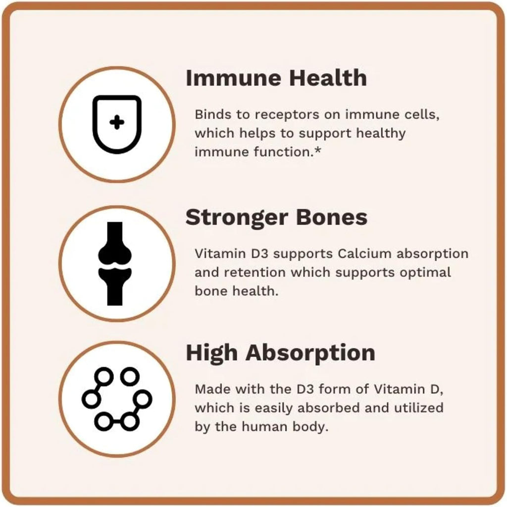 Utzy Naturals Vitamina D3 5000 UI | Colecalciferol | 60 Cápsulas